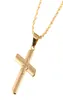 18K Gold Catholic Cross Jesus Christ Jewelry Crucifix Cross Cross Naszyjnik Naszyjnik dla kobiet3882071