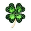 Pins Brooches CINDY XIANG Rhinestone Clover Brooches For Women Green And Red Color Pin Peace And Health Plant Jewelry 231211