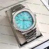 Mens Watch Sky Blue PP Automaic Mechanical Movement Sapphire Crystal Transparent Back 316L Stainless Steel New Styles Male Wristwa307P