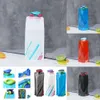 Nya ryggsäckar Packs Foldbar Water Bottle PE Sports vattenpåse bärbar mjuk kolv pressa utomhus vandring cykling cykling dricksvattenpåse 700 ml