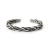 Bangle Simple Stainless Steel Twisted Woven Bracelet For Men Silver Color Cross Opening Wrist Cuff Unisex Exquisite Jewelry