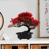 Dekorativa blommor konstgjorda krukväxter falska växter träd små ornament bonsai realistiska simulering plast