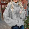 Pulls pour femmes col roulé femmes hiver automne couleur unie à manches longues pull polaire doublé chaud tricots pulls de fond