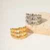 Cluster Ringe Uworld Wasserdichter Edelstahl Schmuck Geschenk 18 Karat Gold Silber Überzogene Dreischichtige Linie Perlenkette Für Frauen Bijoux Femme