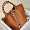 10A quality full handmade Leisure Bucket Bag 18CM Women's Tote Bag 22CM Classic Designer Bag TC Leather Capacity Bag with original gift box packaging Luxury Brand