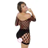 Sexy Dessous Fishnet Bodysuit Erotik Big Mesh babydoll Teddy Lace CatSuit BodyStocking Kostüm Off Schulterkleid Erwachsene Produkt sexy