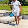 Running sets heren mode korte mouw t -shirt en shorts set zomer 2 volledige pakken voor mannen slanke fit driedelige tuxedo herenjack