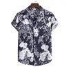 Chemises décontractées pour hommes 2023 Revers d'hiver Confortable Série Hawaii Beach Wind Caractéristiques Haute Qualité Col De Costume À Manches Courtes Chemise À Fleurs
