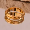 Anneaux de mariage Bague classique intemporelle en acier inoxydable plaqué avec or 18 carats Mode Simple Couple Bijoux Cadeau 5mm-Taille / 5-9