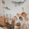 Stickers muraux Funlife monde sous-marin décalcomanie animaux marins autocollant imperméable à l'eau peler et coller pour les enfants de garçon chambre d'enfants décor à la maison 231212