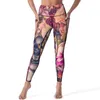 Calças ativas coloridas flor impressão yoga floral e borboletas leggings de fitness push up estiramento esportes collants doce personalizado legging