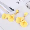 Backs Earrings European And American Exaggerated Personality Resin Lily Flower Trumpet Temperament Ear Clip