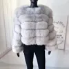 Women's Fur Faux Fur Real Fur Coat Women Winter Fashion Fluffy Natural Fox Fur Coat 60cm Long Sleeve Luxury Warm Jacket Wholesale Seller 231211