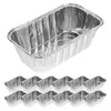 Conteneurs à emporter jetables 30pcs 430ML Plateau de papier d'aluminium Gâteau BBQ Pan Emballage alimentaire Conteneur à emporter Fournitures de cuisine 231211