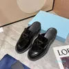 2023 -Leather Flat Loafer Black Womens Dress Shoes Borsted Leather Monolith Plus Pla GB 1156