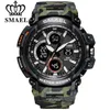 Smael Camouflage Military Watch Men Waterproof Dual Time Display Mens Sport Wristwatch Digital Analog Quartz Watches Male 1708 210244H