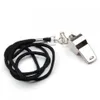 Noise Maker 100st rostfritt stål metallsporter och lanyard fotbollsfotboll224w