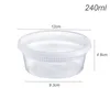 Disposable Take Out Containers 240ml480ml Plastic Deli Food Storage with Airtight Lids for Salads Kitchen Fridge 231212