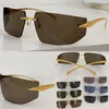 Runway sunglasses brand designer womens frameless sunglasses with curved lenses and golden metal legs UV400 fashionable and sexy Lady glasses SPR161S top quality