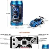 Electric/Rc Car Electric Mini Rc Creative Coke Can Pocket Racing With Led Lights Micro Sensor Cell Phone Remote Control 3 Modes Gift Dhbqa