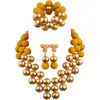 Necklace Earrings Set Nigerian Wedding African Beads Artificial Coral Bridal