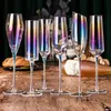 Mugs Creative Colorful Beevel Champagne Glass Cocktail Wine Crystal Goblet Transparent Cup Party Wedding Flutes 231212