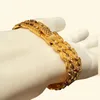 Eternal Classics Men039s Bracelet Bangle Twin Wide Link 18K THAI BAHT YELLOW SOLID FINE GF GOLD7758117