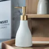 Liquid Soap Dispenser Matte White Ceramic Shampoo Lotion Bottle Bathroom Shower Gel Household Press Hand Sanitizer Dispensing