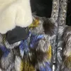 Kvinnors päls mode high-end tung industri pärlstav färghår med ersättbar sammet utanför för att bära höst- och vinterkontrast