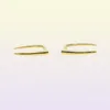 2019 Minimal 925 Sterling Silver Bar Earring Ear Wire Gold Color Polished Simple Delicate Design Girl Women Lovely Ear Jewelry8580745
