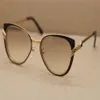 Hele 6338248 Nieuwe dames zonnebril Cat Eye lenzen Hoge kwaliteit mannen Bril rijden bril C Decoratie gouden frame Size5261z