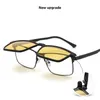 Zonnebrilmonturen MOMOJA Mode Ultralichte Bril Retro Vierkant Magnetische Zonnebril Optisch Brilmontuur op sterkte voor mannen en vrouwen 2196 231211