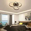 Moderne LED Circle Rings plafondlampen voor woonkamer slaapkamer Studiezaal plafondlamp wit/bruin/zwart/gouden kleur 90-260V