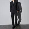 Men's Suits Mens Autumn Contrast Color Satin French Elegant Casual Suit Genderless Fashion Trend Simple Retro Business Jacket For Men