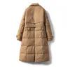 Женская пуховая парка, зимняя куртка средней длины, термобелье с гусиным наполнителем, модные женские пуховики, утепленная женская верхняя одежда 231212