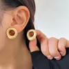 Stud Earrings Vintage Resin Fashion Irregular Metallic For Women Creative Pendientes