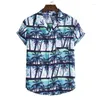 Chemises décontractées pour hommes 2023 Revers d'hiver Confortable Série Hawaii Beach Wind Caractéristiques Haute Qualité Col De Costume À Manches Courtes Chemise À Fleurs