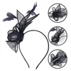 Bandanas coquetel chapéu fascinator grampo de cabelo acessório gravata com arco linho hairband chá artificial feminino para