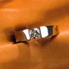Solid Platinum PT950 White Gold 0 5CT 5mm Round D Moissanite Diamond Ring Women Engagement Ring217h