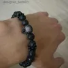 Charmarmband Tren Lava Stone Beads CZ Skull Hjälm och Lmperial Crown Armband för män Kvinnor Handmake Armband Smycken Natural Beadsl231214