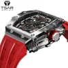 TSAR BOMBA Мужские часы Лучший бренд класса люкс Tonneau Design 50M Водонепроницаемые наручные часы из нержавеющей стали Спортивные часы с хронографом для мужчин 21218h