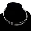 10pcs / lot Argent Plaqué Sautoirs Collier Cordon Fil Pour DIY Artisanat Bijoux De Mode Cadeau 18 pouces W22 Shipp203B