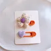 Haarschmuck 2023 Mode Kinder Candy Farbe Liebe Entenschnabel Clip Koreanische Süße Mädchen Stoff Blume Haarnadel Kopfbedeckung