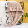 Towel Hair Wrap Super Absorption Turbans Dry Cap For Women Long Thick T21C