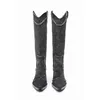 Best Selling Product 2024 New Knee High Botas Fashion Woman Denim Luxury Designer Western Cowboy Boots Free Shipping Promotion Size 34-43