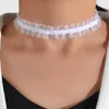 Collier ras du cou européen et américain, chaîne de cou, bijoux simples à la mode, ceinture tissée en dentelle, collier pour clavicule