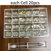 Nail Art Decorations 480pcs/Box Crystal AB Rhinestone In Grids Flat- Back Nail Art Rhinestone Gem With 1 Pick Up Pen In Clear Big Box High 231211