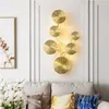 Настенный светильник Бра G4, медные светодиодные лампы, золотой лист лотоса, интерьерный светильник, винтажный ретро-прикроватный светильник для гостиной, художественный декор для дома