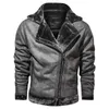 Herenjassen Heren Winter Slanke Bomber PU Leren Jas Motorfiets Fluwelen Vintage Faux Vluchten Aviator Piloot VrijetijdsjassenL231123