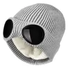 Beralar Kayak Şapkası Goggle Goggle Beanie komik tığ işi örme parti skulli